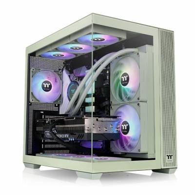 THERMALTAKE GABINETE VIEW 380 TG ARGB GREEN CA-1Z2-00MEWN-00